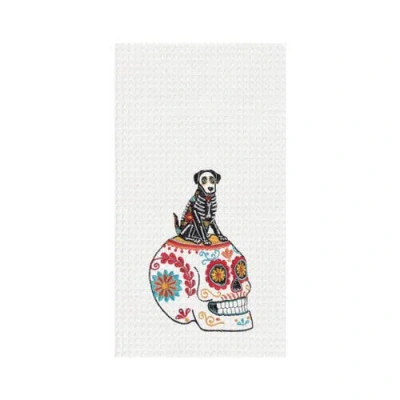 C & F Home C&f Home Canine Sugar Colorful Waffle Weave Dishtowel In Multi