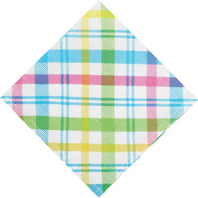C & F Home C&f Home Easter Spring Blossom Pastels Plaid Printed Cloth Napkins Set Of 6 In Multi
