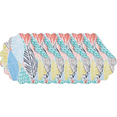 C & F Home C&f Home Surfside Sound Scalloped Round Placemats Set Of 6 Nautical Design Beach, 17" In Multi