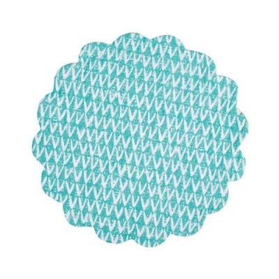 C & F Home C&f Home Surfside Sound Scalloped Round Placemats Set Of 6 Nautical Design Beach, 17" In Multi