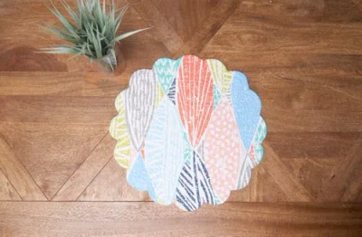 C & F Home C&f Home Surfside Sound Scalloped Round Placemats Set Of 6 Nautical Design Beach, 17" In Multi