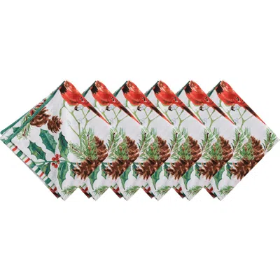 C & F Home C&f Home Delwyn Cardinal Napkins Set Of 6 In Multi
