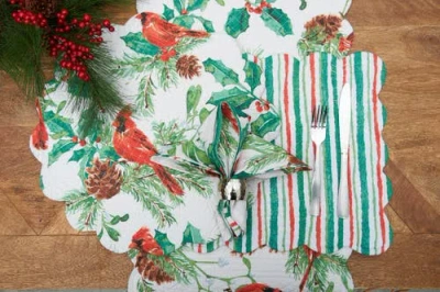 C & F Home C&f Home Delwyn Cardinal Napkins Set Of 6 In Multi