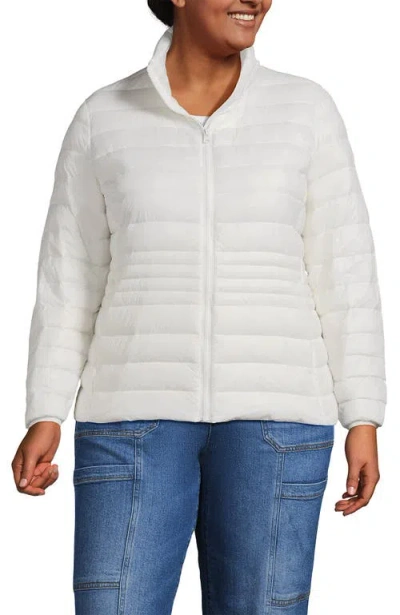 Lands' End Plus Size Wanderweight Packable Down Jacket In White