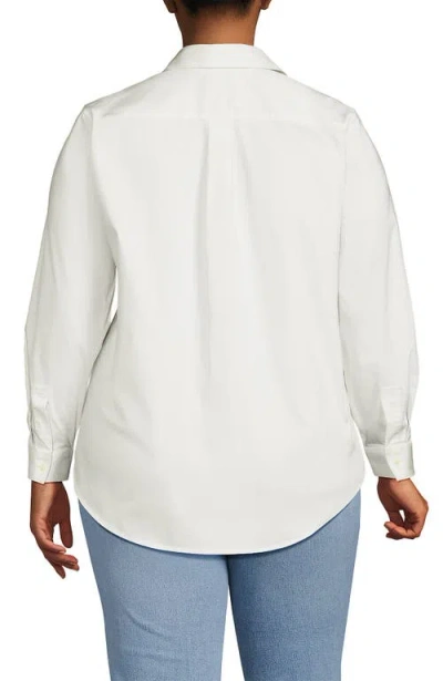 Lands' End Cooling Button Front Shirt In White
