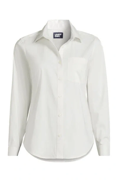 Lands' End Cooling Button Front Shirt In White
