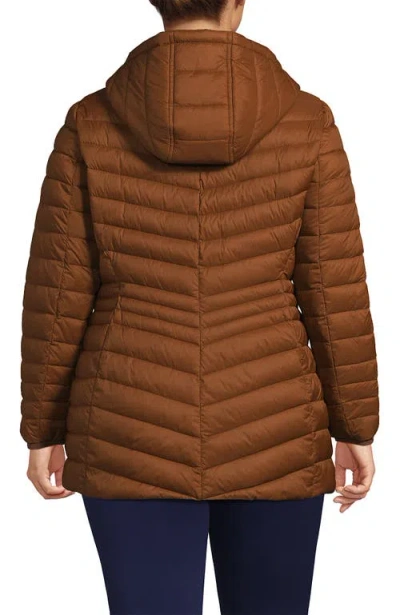 Lands' End Ultralight Packable Down Jacket In Brown