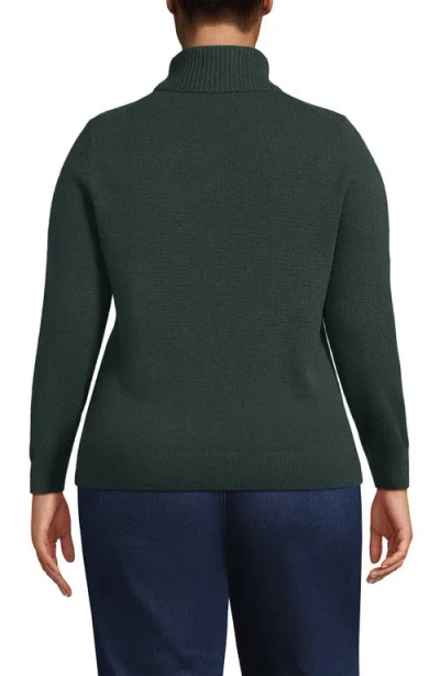 Lands' End Cashmere Turtleneck Sweater In Green