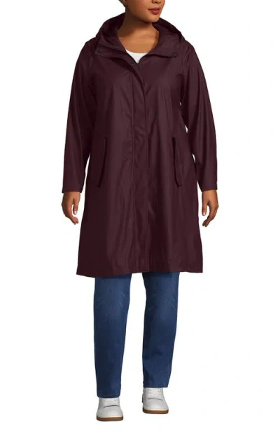 Lands' End Plus Size Squall Waterproof Slicker Raincoat In Black