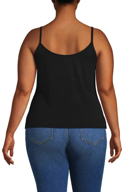 Lands' End Plus Size Cooling V-neck Camisole In Black