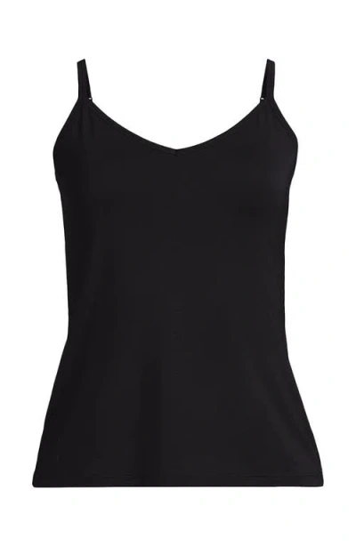 Lands' End Plus Size Cooling V-neck Camisole In Black
