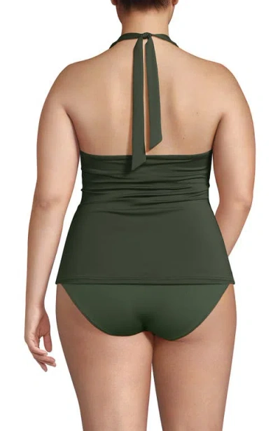 Lands' End Twist Halter Tankini Top In Green
