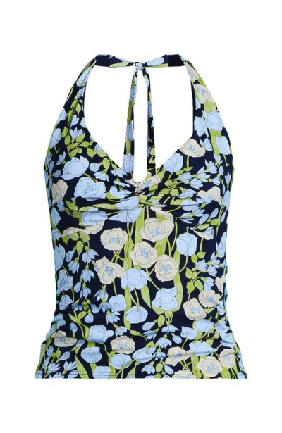 Lands' End Twist Halter Tankini Top In Multi