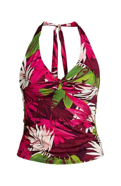 Lands' End Twist Halter Tankini Top In Multi