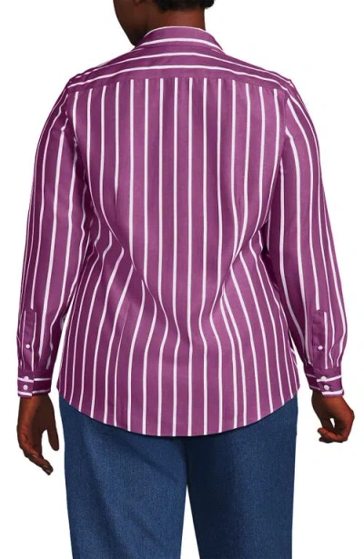 Lands' End Plus Size No Iron Button Front Shirt In Multi