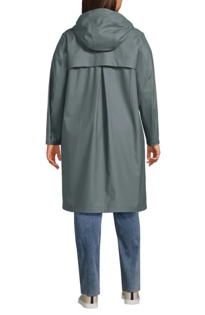 Lands' End Plus Size Squall Waterproof Slicker Raincoat In Gray