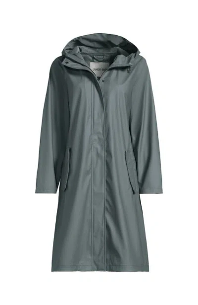 Lands' End Plus Size Squall Waterproof Slicker Raincoat In Gray