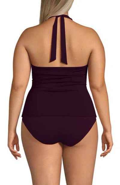 Lands' End Twist Halter Tankini Top In Black