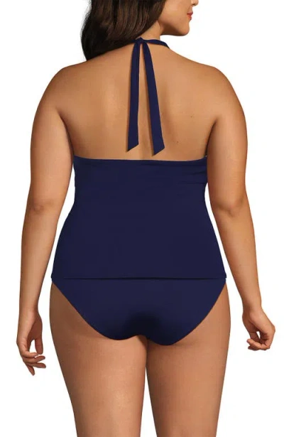 Lands' End Twist Halter Tankini Top In Black
