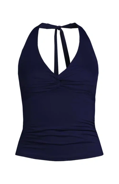 Lands' End Twist Halter Tankini Top In Black