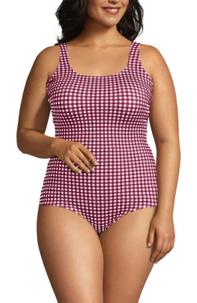 Lands' End Tugless Low Leg One Piece Swimsuit In Multi