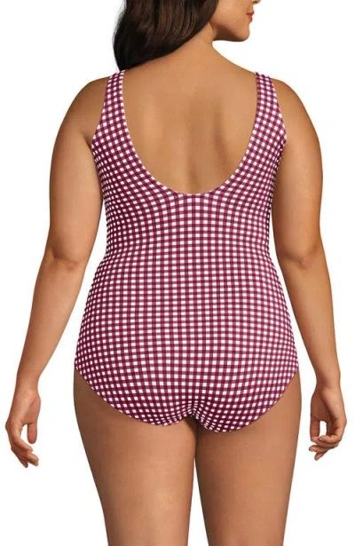 Lands' End Tugless Low Leg One Piece Swimsuit In Multi