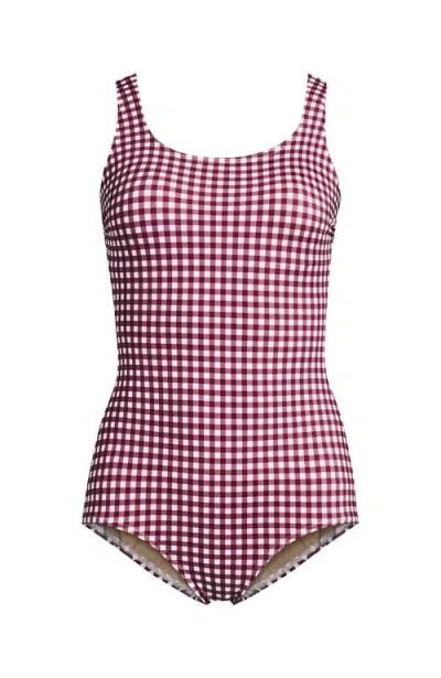 Lands' End Tugless Low Leg One Piece Swimsuit In Multi