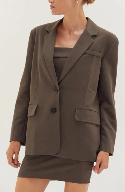 Crescent Oversized Single-breasted Blazer In Gray