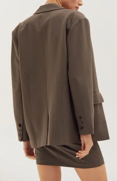 Crescent Oversized Single-breasted Blazer In Gray