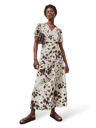 Ro&zo Animal Print Button Front Shirt Dress In Multi