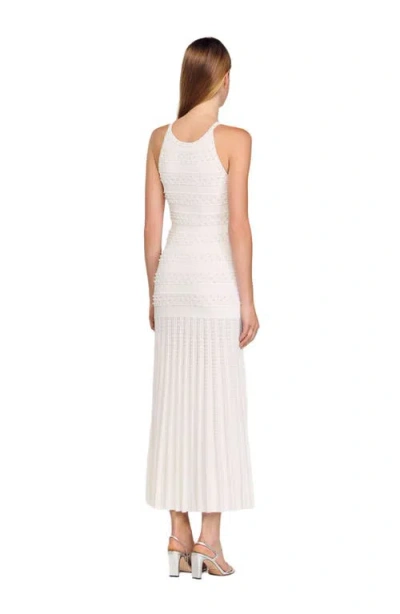 Sandro Beaded Dress In White