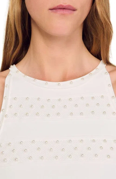 Sandro Beaded Dress In White