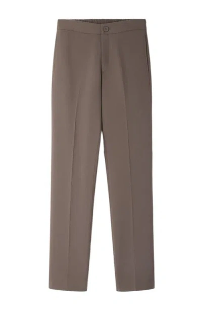 Sandro Jersey Trousers In Brown