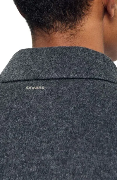 Sandro Double-faced Wool Jacket In Gray