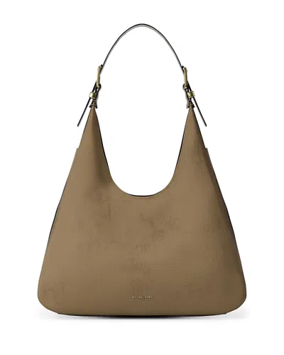 Michael Kors Nolita Large Leather Hobo Shoulder Bag In Brown