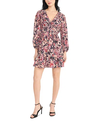 Donna Morgan V Neck Mini Dress In Pink