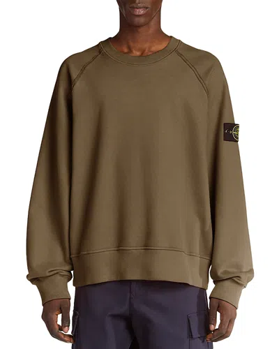 Stone Island Men S Garment Dyed Oversized Fit Crewneck Sweatshirt In Green