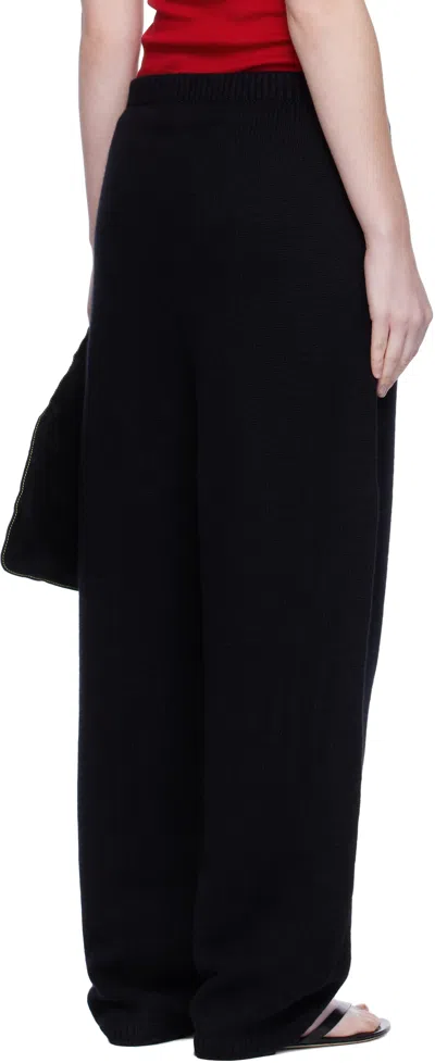 Arch The Black Wide Knitted Jogger Lounge Pants In Black