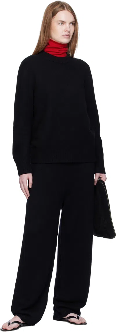 Arch The Black Wide Knitted Jogger Lounge Pants In Black