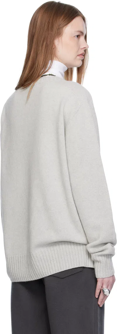 Arch The Gray Cashmere Relaxed Pullover Sweater In Multi