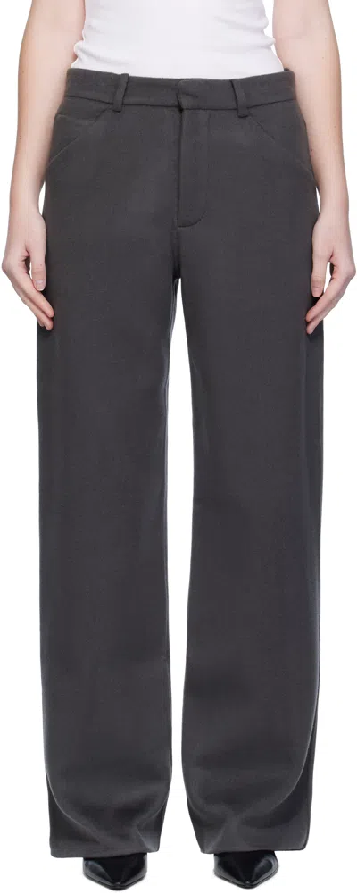 Arch The Gray Handmade Wool Cashmere Trousers In Gray