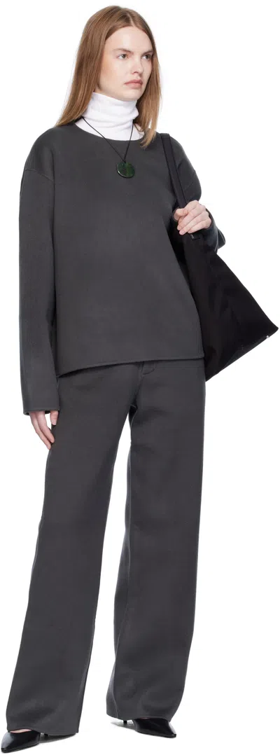 Arch The Gray Handmade Wool Cashmere Trousers In Gray