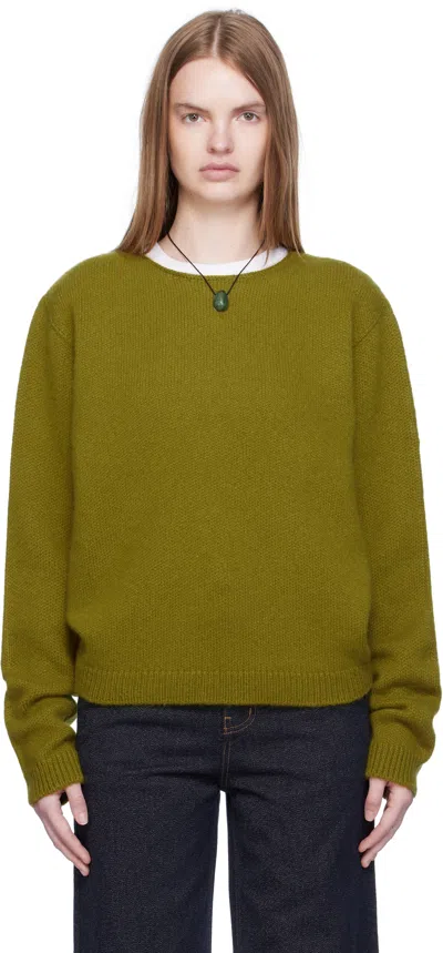 Arch The Green Wide Neck Cashmere Pullover Sweater In Brown