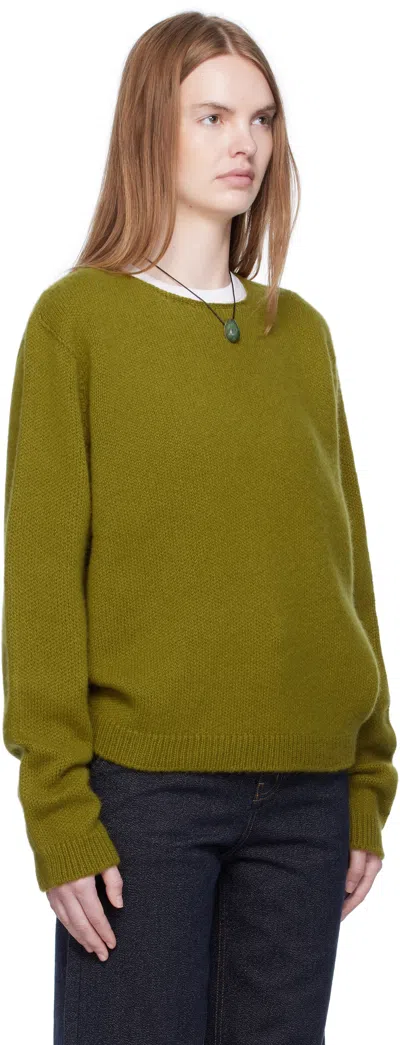 Arch The Green Wide Neck Cashmere Pullover Sweater In Brown