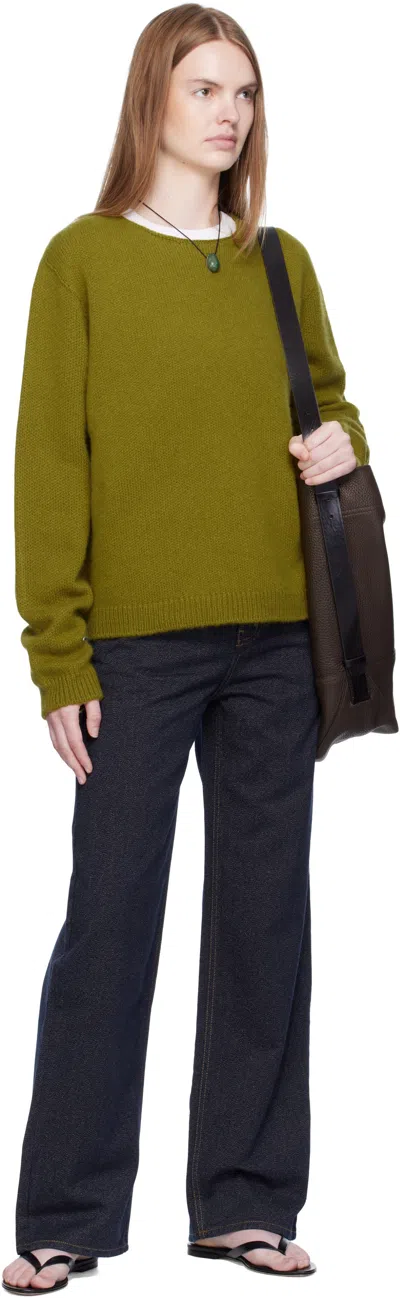 Arch The Green Wide Neck Cashmere Pullover Sweater In Brown