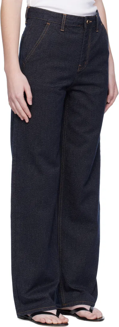 Arch The Navy Point Button Jeans In Blue