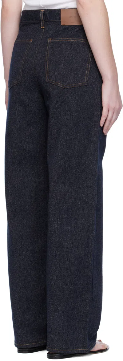 Arch The Navy Point Button Jeans In Blue