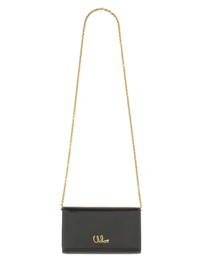 Chloé Iconic" Flap And Chain Wallet In Black