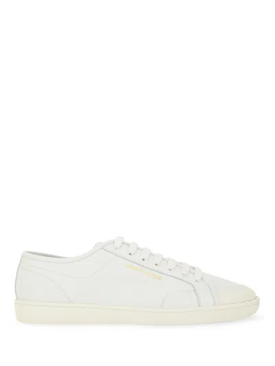 Saint Laurent Gym Low Logo-print Leather Sneakers In White