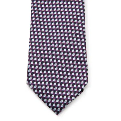 Zegna Silk Ties With Geometric Pattern And Standard Width In Purple